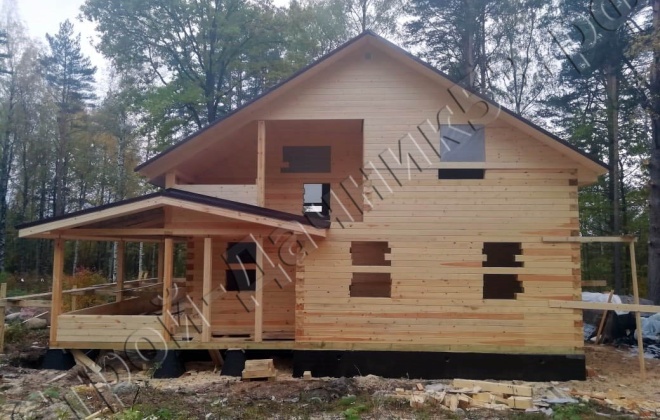 1 Брусовой дом П-19 11×9, 180 м², Ленинградская область, Выборгский район, Посёлок Краснофлотское (7)